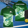 BlueJose Pickleball Fire Pattern Customized Name 3D Shirt (4 Colors)