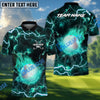 BlueJose Golf Ball Thunder Pattern Customized Name, Team Name 3D Shirts (4 Colors)