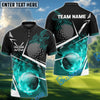 BlueJose Golf Ball Flame Pattern Multicolor Options Customized Name, Team Name 3D Shirts (4 Colors)