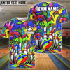 BlueJose Bowling And Pins Graffiti Street Style Customized Name, Team Name 3D Shirt (4 Colors)