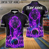 BlueJose Bowling And Pins Fire Tiger Customized Name, Team Name 3D Shirt (4 Colors)