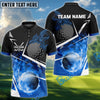 BlueJose Golf Ball Flame Pattern Multicolor Options Customized Name, Team Name 3D Shirts (4 Colors)