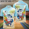 BlueJose Bowling Tropical Shark Personalized Name, Team Name Unisex Shirt
