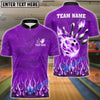 BlueJose Bowling And Pins Fireball Magic Customized Name 3D Shirt (4 Colors)