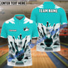 BlueJose Bowling And Pins Ice Age Pattern Customized Name Women Polo Shirt (5 Colors)