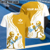BlueJose Pickleball Skeleton Customized Name 3D Shirt (4 Colors)