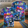 BlueJose Bowling And Pins Funny Never Give Up Graffiti Pattern Customized Name, Team Name 3D Shirt (4 Colors)