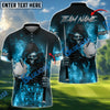 BlueJose Skull Reaper Golf Ball Fire Customized Name, Team Name 3D Shirts (4 Colors)