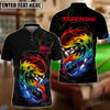 BlueJose Bowling And Pins Curved Paint Customized Name, Team Name 3D Shirt (4 Colors)