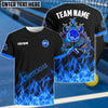 BlueJose Pickleball Fire Pattern Personalized Name, Team Name Unisex Shirt (4 Colors)
