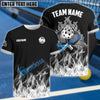 BlueJose Pickleball Fire Pattern Personalized Name, Team Name Unisex Shirt (4 Colors)