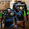 BlueJoses Billiards Ball 8 & 9 American Flag Cross Cue Customized Name, Team Name 3D Shirt