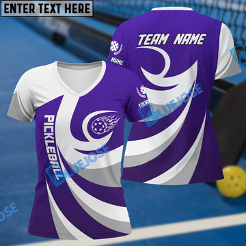 BlueJose Pickleball Fire Wing Pattern Personalized Name, Team Name Unisex Shirt (4 Colors)