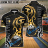 BlueJose Bowling And Pins Flame Premium Pattern Customized Name 3D Shirt (4 Colors)