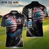 BlueJose Golf American Flag Ball Shirt Custom Name, Team Name 3D Shirts