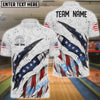 BlueJose Bowling US Flag Ball Pattern Customized Name, Team Name 3D Shirt