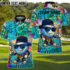 BlueJose Graffiti Golf King Shirt Customized Name, Team Name 3D Shirts (4 Colors)