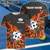 BlueJose Pickleball On Fire Personalized Name, Team Name Unisex Shirt (4 Colors)