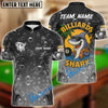 BlueJose Billiards Ball 8 Funny Cartoon Shark, Bubble Design Personalized Name Shirt (4 Colors)