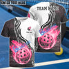 BlueJose Flaming Pickleball Fireball Custom Name & Team 3D Shirt (4 Colors)