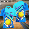 BlueJose Bowling And Pins  Colorful Strike Personalized Name Team Name 3d Shirt (4 Colors)