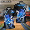 BlueJose Flame Bowling And Pins Tornado Pattern Multicolor Customized Name 3D Shirt for Women