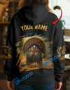 BlueJose Black Turkey Hunter Personalized Name Hoodie For Hunting Lover