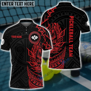 BlueJose Personalized Name, Team Name Red Tribal Custom Sport Style Pickleball 3D Shirt