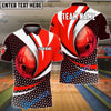 BlueJose Bowling And Pins Curved Strike Customized Name 3D Shirt (6 Colors)