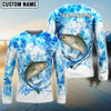 Bluejose Striped Bass Fishing Blue Sea Catching Design Name & Team Name 3D Shirts