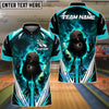 BlueJose Bowling Flaming Ball Cool Style Customized Name, Team Name 3D Shirt (4 Colors)