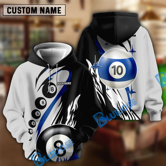 BlueJose Billiards 8-Ball & 10-Ball Personalized Name, Team Name Shirt