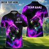 BlueJose Flaming Lion Golf Polo Shirt, Customized Name & Team Name 3D Shirts (4 Colors)