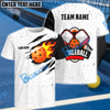 BlueJose Pickleball Flame Orange Personalized Name, Team Name Unisex Shirt