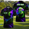 BlueJose American Eagle Lightning Golf Shirt Customized Name, Team Name 3D Shirts (4 Colors)