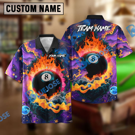 BlueJose Billiards Ball 8 Supernova Customized Name, Team Name 3D Shirt