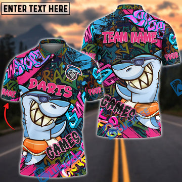 BlueJose Darts Funny Shark Graffiti Personalized Shirt