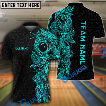 BlueJose Maori Bowling Premium Multicolor Customized Name 3D Shirt (6 Colors)