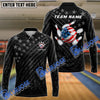 BlueJose Bowling US Black Flag Pattern Customized Name, Team Name 3D Shirt