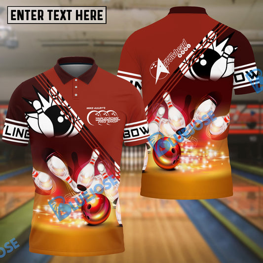 BlueJose Red Bowling Ball Crashing into the Pins Personalized Name 3D Shirt for Tom Taylor