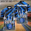 BlueJose Bowling And Pins Furious Strike Customized Name, Team Name 3D Shirt (4 Colors)