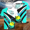 BlueJose Softball Flame Custom Name & Team 3D Shirt (4 Colors)