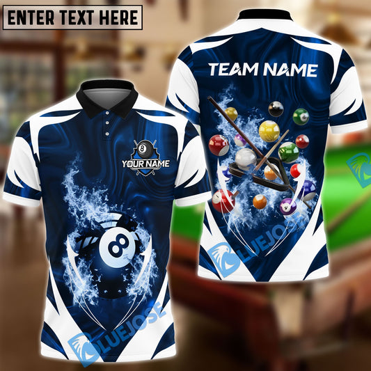 BlueJose Billiards 8-Ball Infernal Break Customized Name, Team Name 3D Shirt (4 Colors)