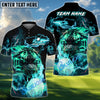 BlueJose Thunder Tiger Swing Golf Polo Shirt, Customized Name & Team Name 3D Shirts (4 Colors)