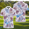 BlueJose Tropical Swing Golf Polo Shirt, Customized Name & Team Name 3D Shirts (4 Colors)