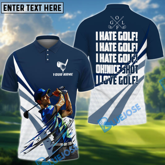 BlueJose Golf Funny I Hate Golf Customized Name, Team Name 3D Shirts (4 Colors)