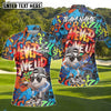 BlueJose Never Give Up Graffiti Golf Shirt Customized Name, Team Name 3D Shirts (4 Colors)