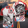 BlueJose Darts Savage Wolf & Claw Marks Customized Name, Team Name 3D Shirt (4 Colors)