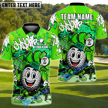 BlueJose Golf Funny Cartoon Golf Ball Multicolor Options Personalized Name, Team Name 3D Shirt (4 Colors)