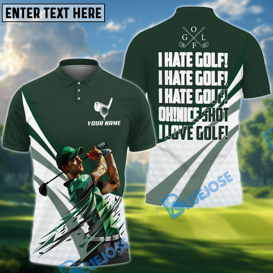 BlueJose Golf Funny I Hate Golf Customized Name, Team Name 3D Shirts (4 Colors)